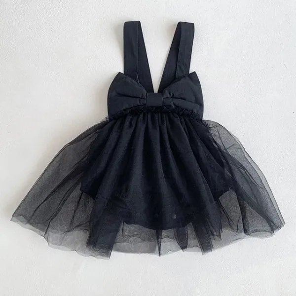 Mini Fashion™ - Baby Meiden Romper Jurk Zwart / 70 (3-6 maanden) | Educatief Speelgoed - Afbeelding 1