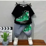 Mini Fashion™ - Geschikt Voor De Zomer - Zomerset Jongens Zwarte Set / 90 | Educatief Speelgoed