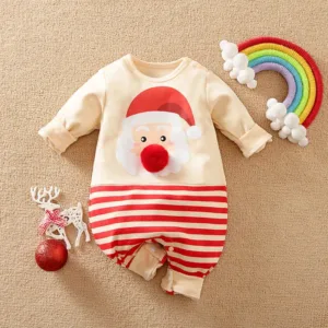 Mini Fashion™ - Zacht Materiaal - Baby Kerstkostuum Beige Kerstman / 68 (3-6 maanden) | Educatief Speelgoed