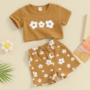 Mini Fashion™ - Comfortabel en Stijlvol - Baby Meisje Zomer Set 80 (6-12 maanden) | Educatief Speelgoed