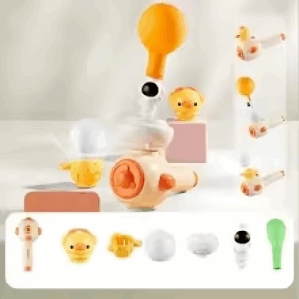 Montessori Blowing Toy™ - Verbeter Vaardigheden&Communicatie - Montessori Blaasplezier Speelgoed 3 in 1 geel | Educatief Speelgoed - Afbeelding 1
