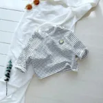 Mini Fashion™ - Geschikt Voor Elk Seizoen - Lange Mouwen Shirt Wit - Zwart / 140 (6-7 jaar | Educatief Speelgoed