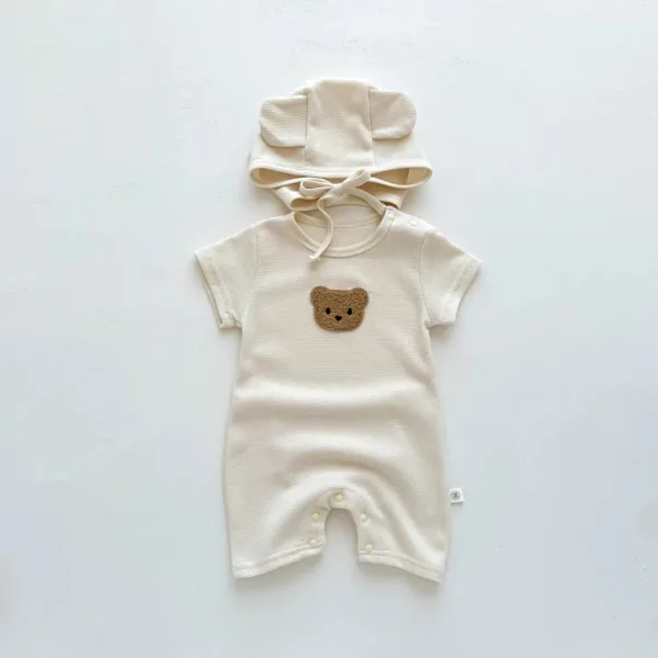 Mini Fashion™ - Zachte Katoen - Zomer Jumpsuit Beige / 80 (6-12 maanden) | Educatief Speelgoed - Afbeelding 1