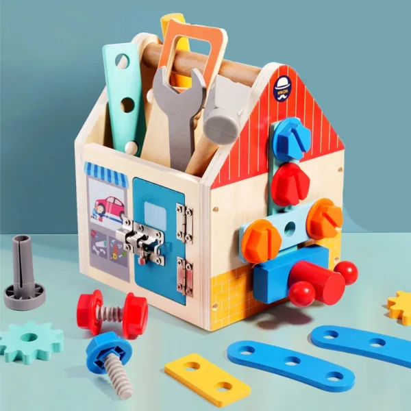 Busy Box™ - Ontdek&Leer - Houten Activiteitenkist | Educatief Speelgoed - Afbeelding 1