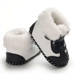 Mini Fashion™ - Aanpasbare Sluiting - Winter Laarzen Zwart / 18 (6-12 maanden) | Educatief Speelgoed