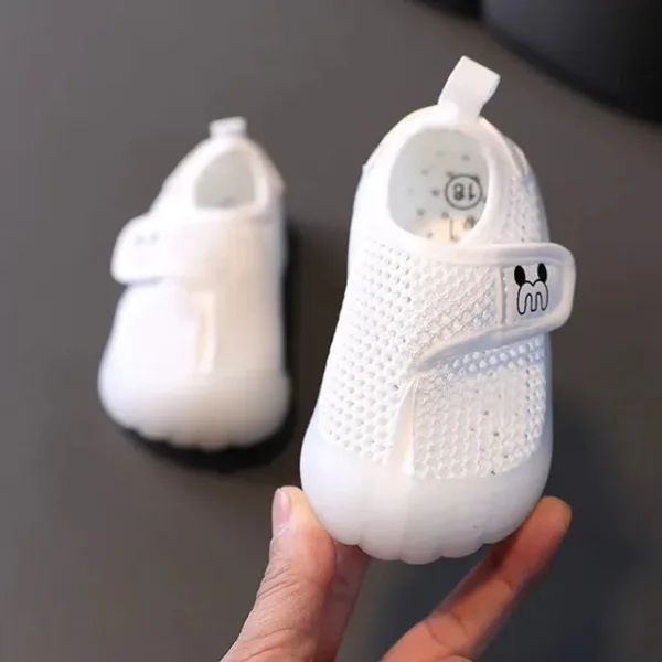 Mini Fashion™ - Ademende Netstof - Kinder Schoentjes Wit / 13 cm (2-2.5 jaar) | Educatief Speelgoed - Afbeelding 1