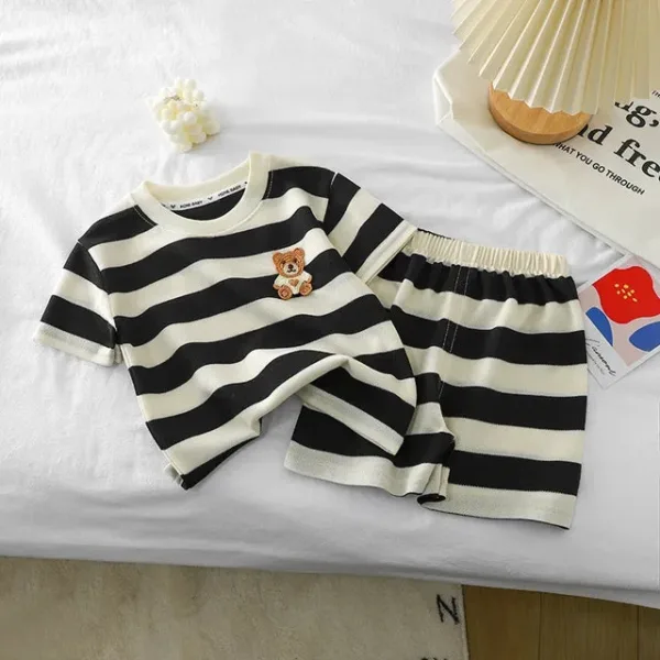 Mini Fashion™ - Streepjespret - Katoenen Kledingsetje 90 (1-2 jaar) | Educatief Speelgoed - Afbeelding 1