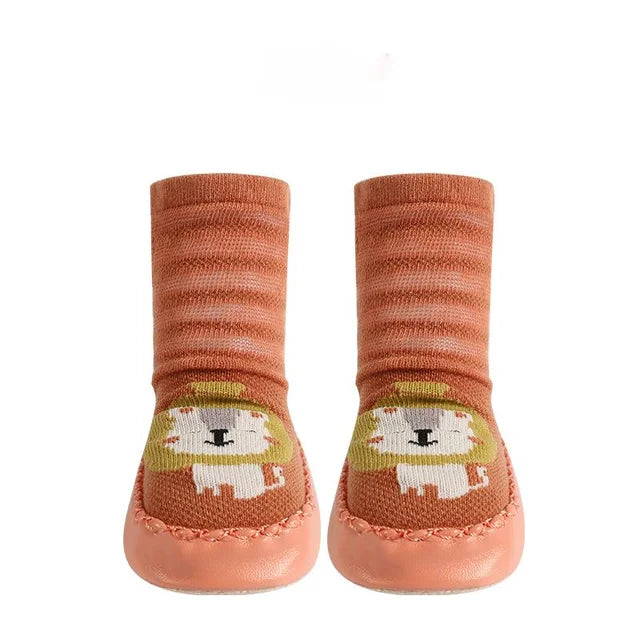 Toddler Non-slip Socks™ - Stapjes in Stijl - Babysokjes Leeuw / S (0-6 maanden) | Educatief Speelgoed - Afbeelding 1