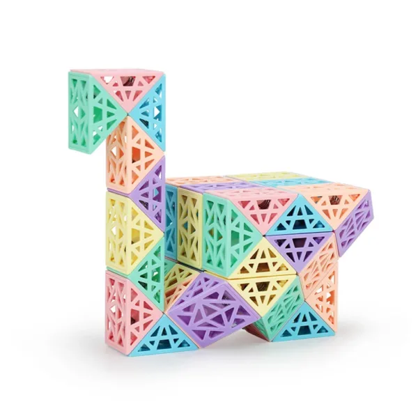 Snake Cube Set™ - Bouw, Draai&Ontdek - Bouwblokkenset 48 onderdelen | Educatief Speelgoed - Afbeelding 1