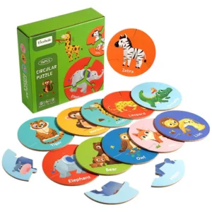 Dieren Match™ – Draai&Ontdek– 3-delige Puzzel Bosdieren | Educatief Speelgoed