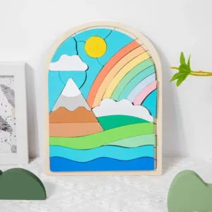 Woods™ - Regenboogblokjes Magie - Puzzelblokken Regenboog | Educatief Speelgoed