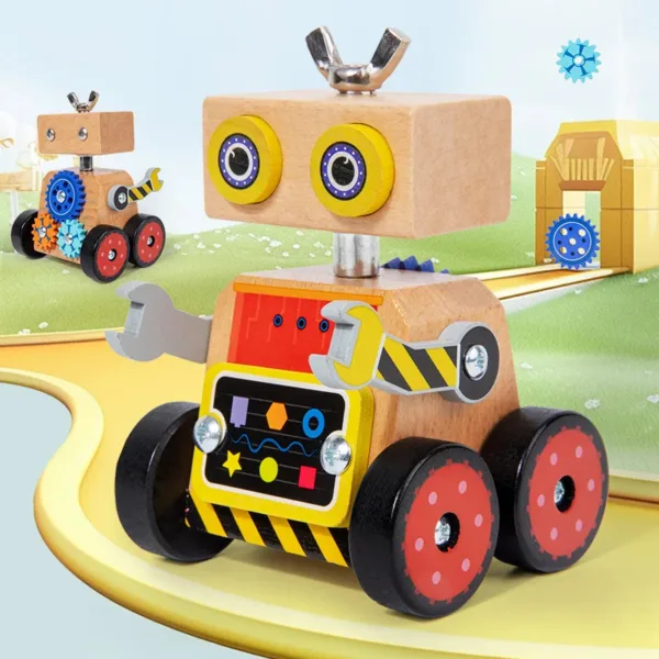 Woods™ - Bouw&Speel - Houten Constructie Robot | Educatief Speelgoed - Afbeelding 1