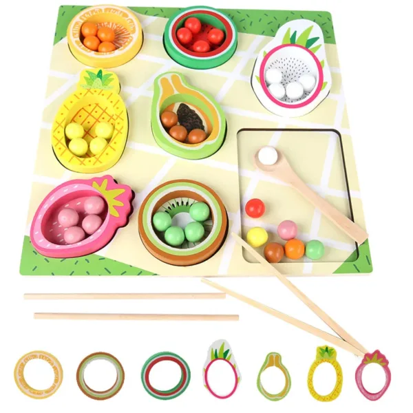 Toddler Clips™ - Fruit&Vorm Match - Sorteerspel Uitgebreide Set | Educatief Speelgoed - Afbeelding 1