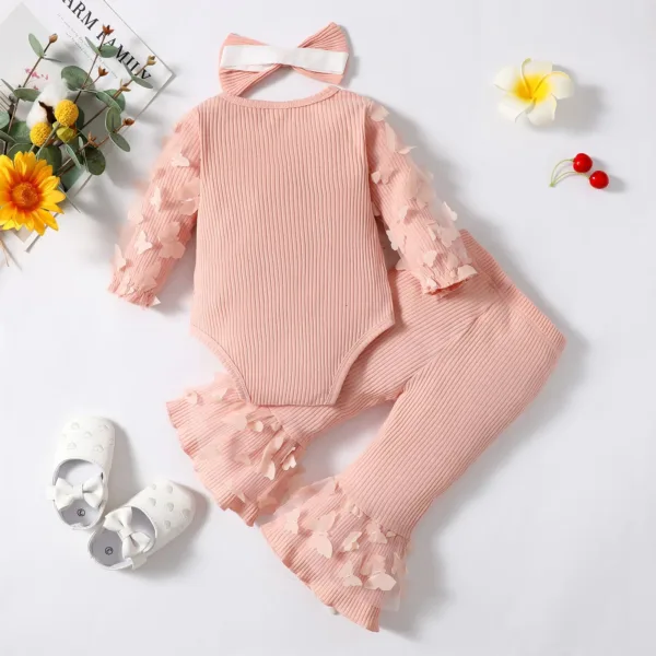 Mini Fashion™ -'Daddy's little Girl'- Meisjes Romper&Broek Roze / 80 (12 maanden) | Educatief Speelgoed - Afbeelding 1