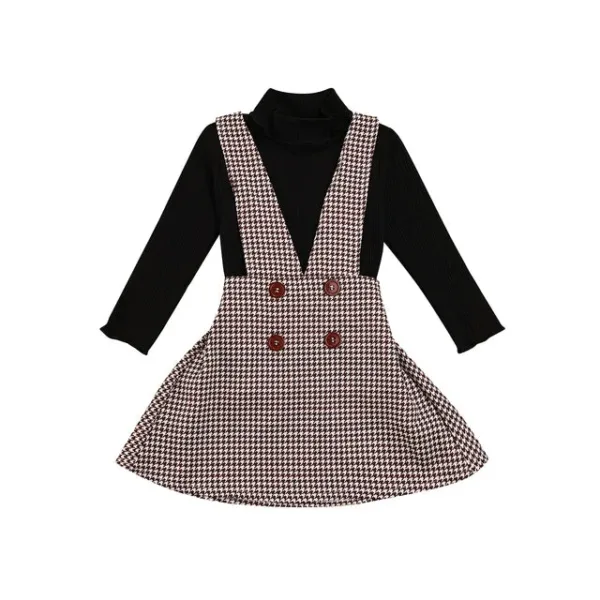 Mini Fashion™ - Schattig en Stijlvol - Tweedelige jurken set Zwart / 104 (3 - 4 Jaar) | Educatief Speelgoed - Afbeelding 1