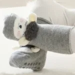 Mini Fashion™ - Warm&Zacht - Anti Slip Sokken Hert - Grijs / 24 (1.5-2 jaar) | Educatief Speelgoed