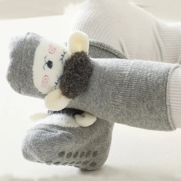 Mini Fashion™ - Warm&Zacht - Anti Slip Sokken Hert - Grijs / 25 (2-3 jaar) | Educatief Speelgoed - Afbeelding 1