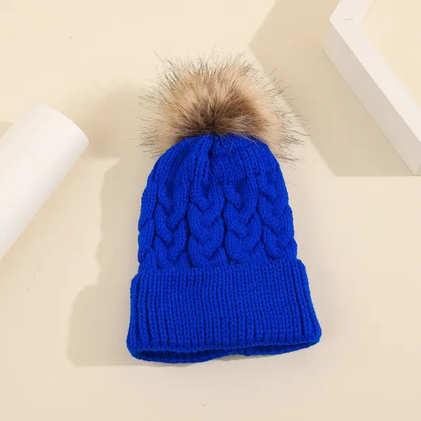 Mini Fashion™ - Eigen lettertype - Muts met pompon Blauw / 1 | Educatief Speelgoed - Afbeelding 1