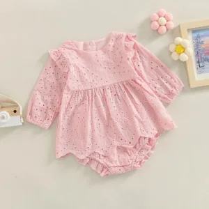Mini Fashion™ – Kleurig&Klassiek– Meisje Katoenen Setje Roze / 90 (12-18 maanden) | Educatief Speelgoed