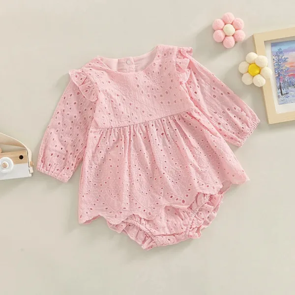 Mini Fashion™ – Kleurig&Klassiek– Meisje Katoenen Setje Roze / 90 (12-18 maanden) | Educatief Speelgoed - Afbeelding 1
