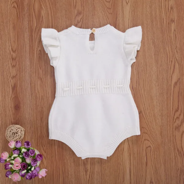 Mini Fashion™ - Luchtig&Lief - Meisjes Baby Jumpsuit Wit / 100 (18–24 maanden) | Educatief Speelgoed - Afbeelding 1