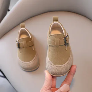 Mini Fashion™ - De eerste stapjes - Retro Kinderschoenen Khaki / 19 (6-12 maanden) | Educatief Speelgoed