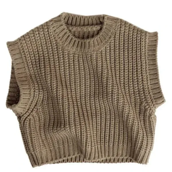 Mini Fashion™ - Zacht&Warm - Gebreide Spencer Bruin / S (1-2 jaar) | Educatief Speelgoed - Afbeelding 1
