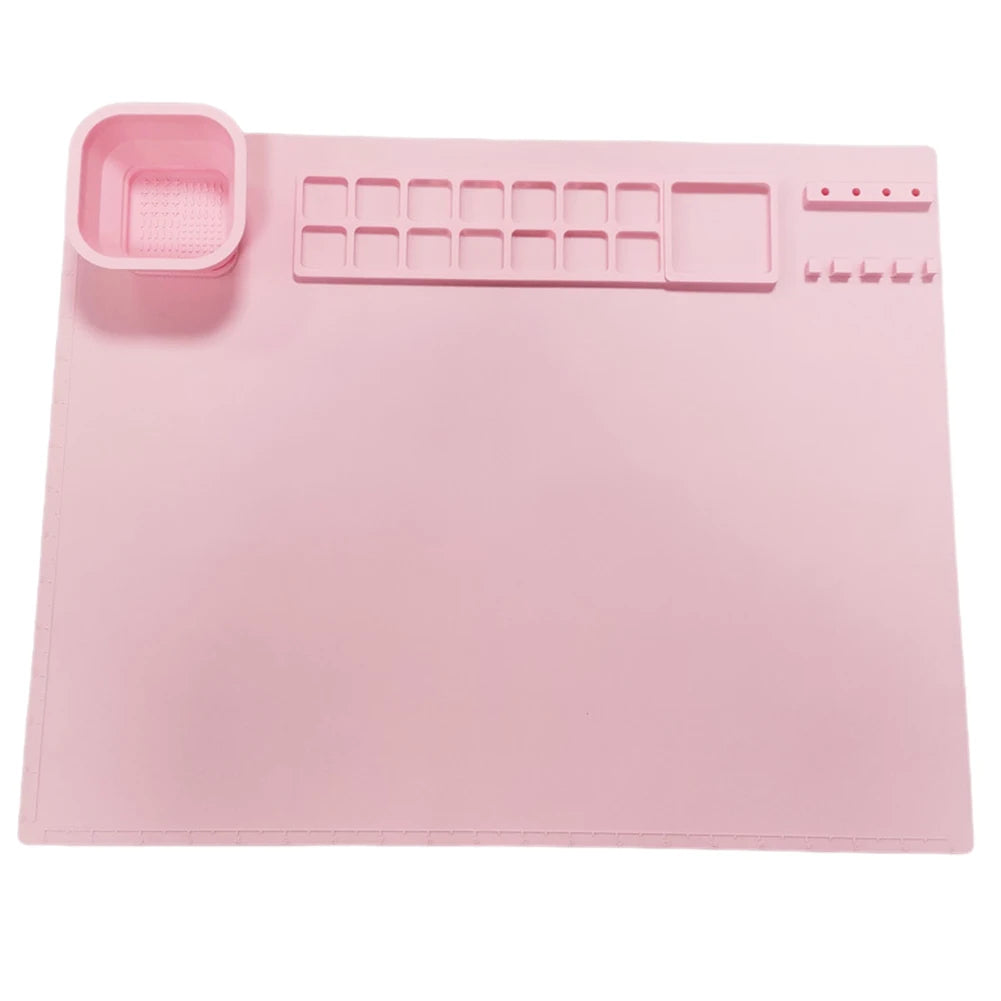 image_479_Soft_Silicone_Painting_Mat_Portable_Folding_Silicone_Craft_Mat_For_Kids_1 Canvas Mat™ - Schoonmaken is een makkie - Verf Placemet Roze | Educatief Speelgoed - Afbeelding 1