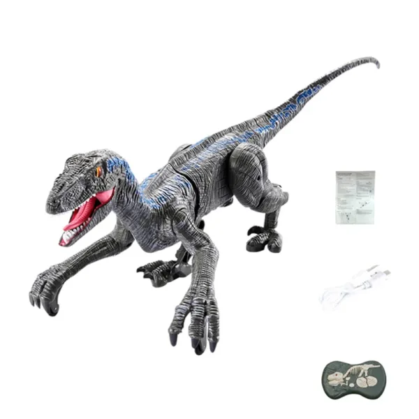 DinoRacer™ - Prehistorisch Plezier - RC Dino Raptor Grijs | Educatief Speelgoed - Afbeelding 1