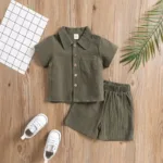 Mini Fashion™ – Stoer&Stijlvol– Katoenen Baby Outfit Groen / 80 (6-12 maanden) | Educatief Speelgoed