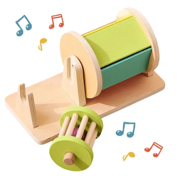 Sensory Drum™ – Kleuren&Vormen Spel– Houten Montessori Speelgoed | Educatief Speelgoed - Afbeelding 1