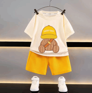 Mini Fashion™ - Funky&Fris - Kledingsetje Geel / 120 (4-5 jaar) | Educatief Speelgoed