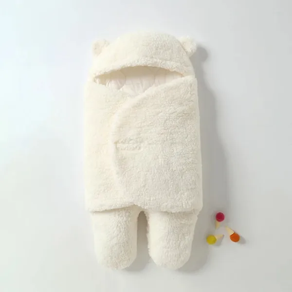 SnuggleBear™ - Baby Wikkel Deken Wit / S (0-3 maanden) | Educatief Speelgoed - Afbeelding 1