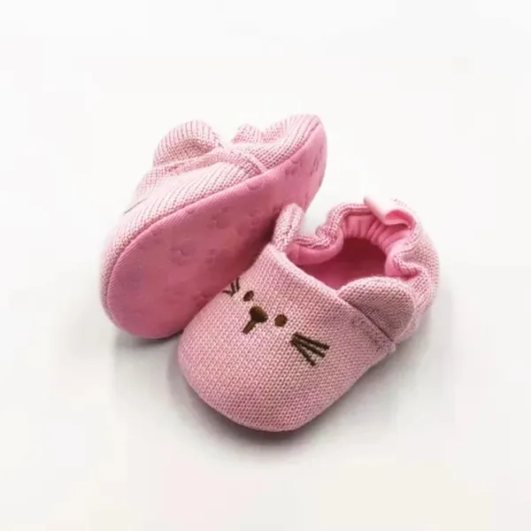 Mini Fashion™ - Anti-slip Zolen - Slofjes Roze - Konijn / 17 (6-12 maanden) | Educatief Speelgoed - Afbeelding 1