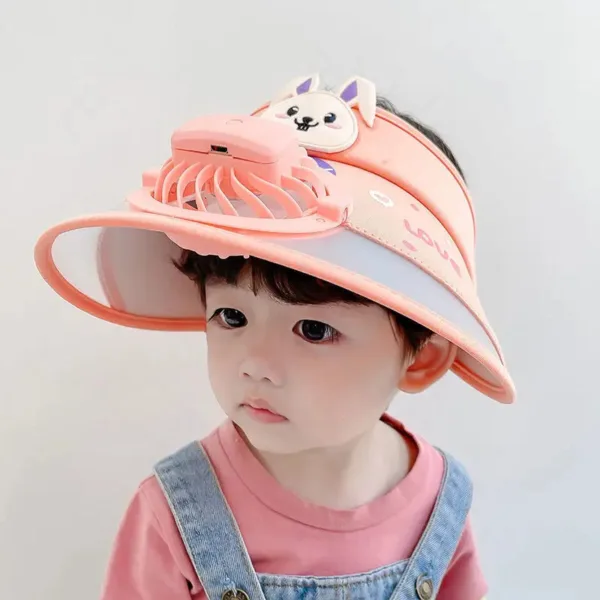 Mini Fashion™ - Houd Het Hoofd Koel - Ventilator Hoed Oranje / 50-54cm (3-12 Jaar) | Educatief Speelgoed - Afbeelding 1