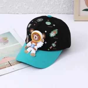 Mini Fashion™ - Sun Smiles - Kinder Baseballpet Zwart/Lichtblauw / One-Size (1-4 jaar) | Educatief Speelgoed