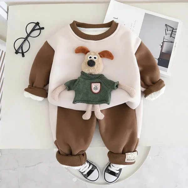 Mini Fashion™ - Warm&Zacht - Herfst Joggings Pak voor Kinderen Bruin / 104 (4 jaar) | Educatief Speelgoed - Afbeelding 1