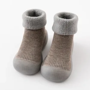 Mini Fashion™ - Anti-slip Grip - Peuter Sokschoenen Donker Grijs / 21 (7-12 maanden) | Educatief Speelgoed