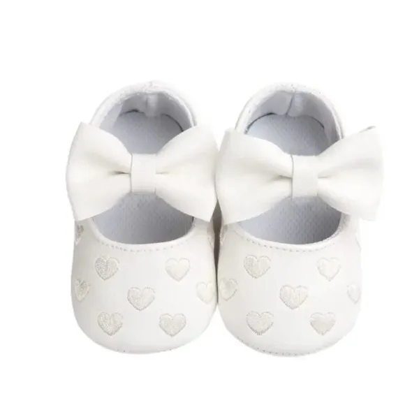 Mini Fashion™ - Ademend Materiaal - Baby Anti-Slip Schoentjes Wit / 18 (6-12 maanden) | Educatief Speelgoed - Afbeelding 1
