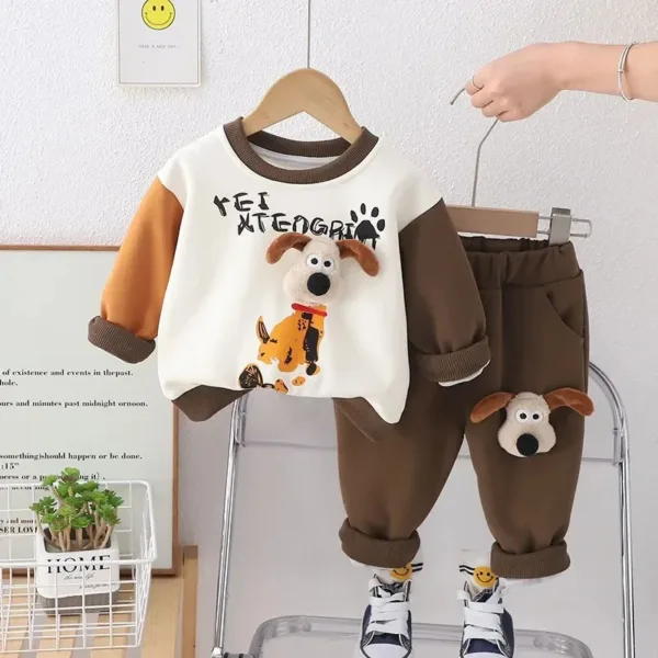 Mini Fashion™ - Trendy&Comfortabel - Hondjes Trainingspak Khaki / 90 (2 jaar) | Educatief Speelgoed - Afbeelding 1