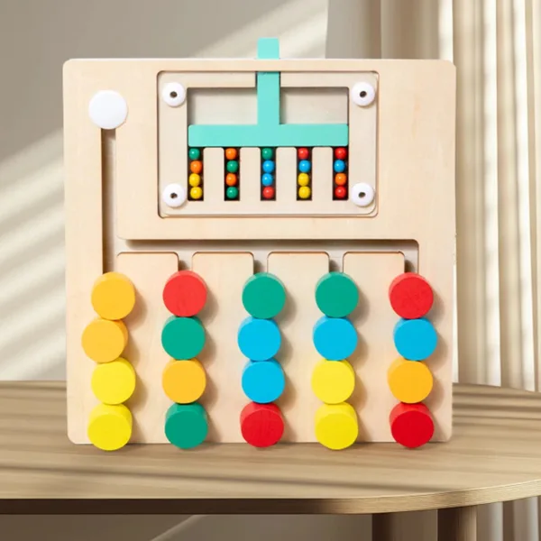 Woods™ - Creatief&Leerzaam - Houten Sorteerpuzzel 5 kleuren | Educatief Speelgoed - Afbeelding 1