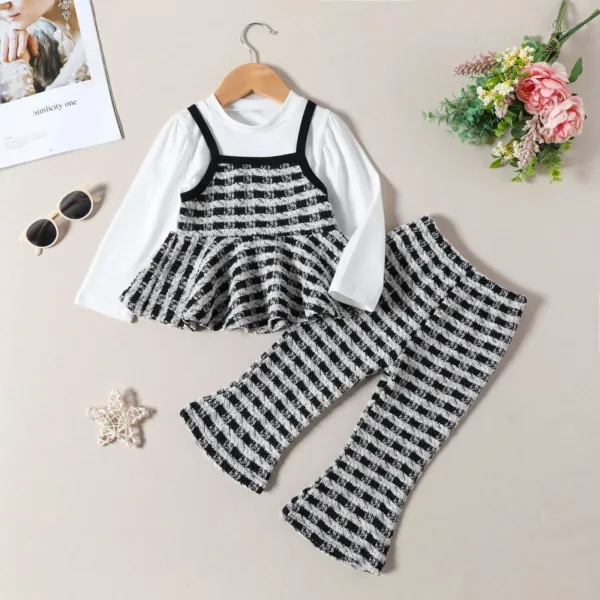 Mini Fashion™ - Trendy Design - 2-Delige Flared Set Zwart / 86 (12-18 maanden) | Educatief Speelgoed - Afbeelding 1