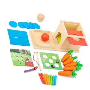 Smart Carrots–  Kleuren&Vormen– Houten Sorteer Speelgoed A - Volledige activiteitenbox met vissen en wortels | Educatief Speelgoed