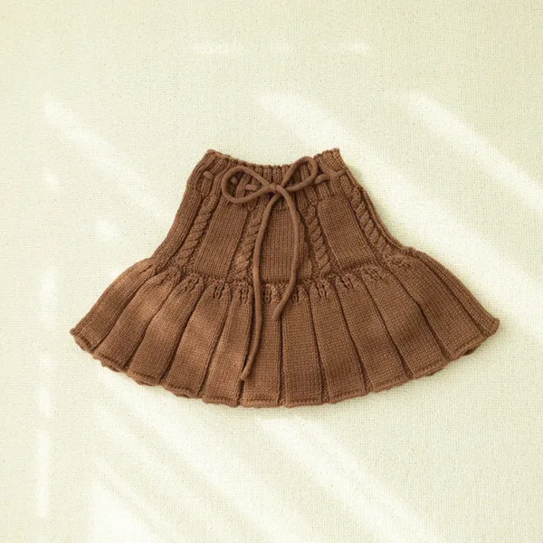 Mini Fashion™ - Warm&Fijn Materiaal - Trui&Rok Rok - Bruin / 120 (6 jaar) | Educatief Speelgoed - Afbeelding 1