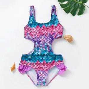 Mini Fashion™ - Sneldrogend Materiaal - Bikini Set Badpak - Paars / (7-8 jaar) | Educatief Speelgoed