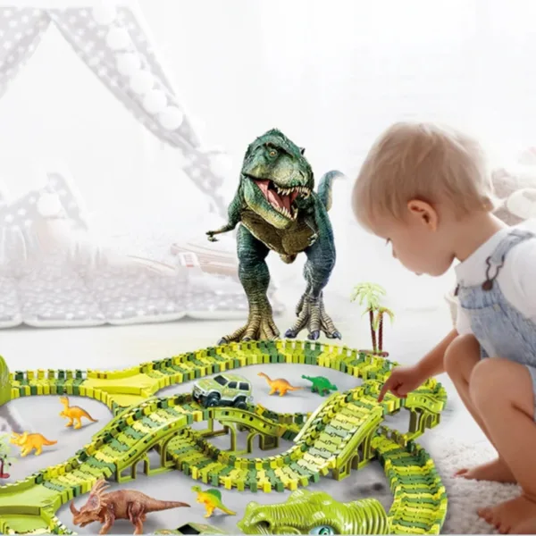 DinoRail™ - Dino Race Avontuur - Racetrack | Educatief Speelgoed - Afbeelding 1