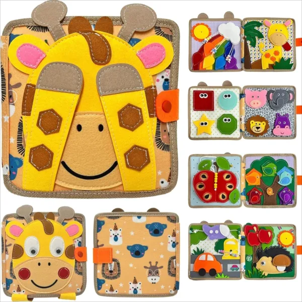 Sensory Toddler Book™ – Voel&Ontdek– Viltboek Dieren | Educatief Speelgoed - Afbeelding 1