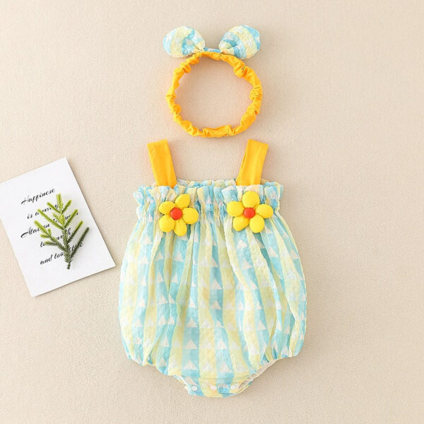 Mini Fashion™ - Luchtig en Koel - Meisjes Rompertje Groen / 80 (6-9 maanden) | Educatief Speelgoed - Afbeelding 1