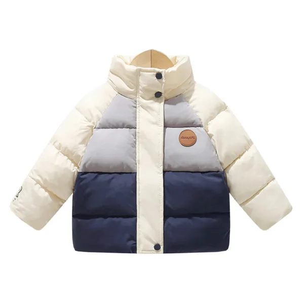 Mini Fashion™ - Ademend&Warm - Winterjas Wit/Blauw / 104 (3-4 jaar) | Educatief Speelgoed - Afbeelding 1