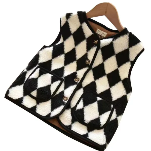 Mini Fashion™ - Warm&Stijlvol - Bodywarmer Vest Ruiten / 100 (3 jaar) | Educatief Speelgoed - Afbeelding 1